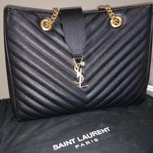 YSL Saint Laurent Black Monogram Tote
